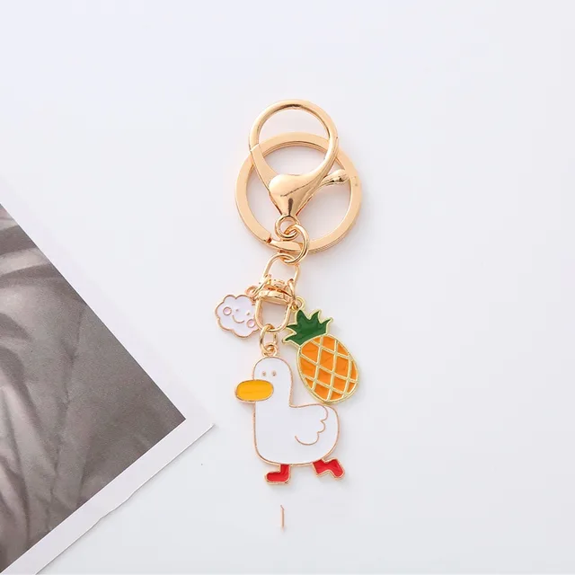 Pineapple Fried Egg Duck Car Key Ring Lobster Buckle - Shop at LoveMi