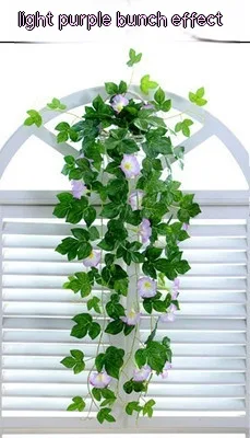 Simulation Plant Morning Glory Ratten For Wall Hanging Decoration Light Purple - Shop at LoveMi
