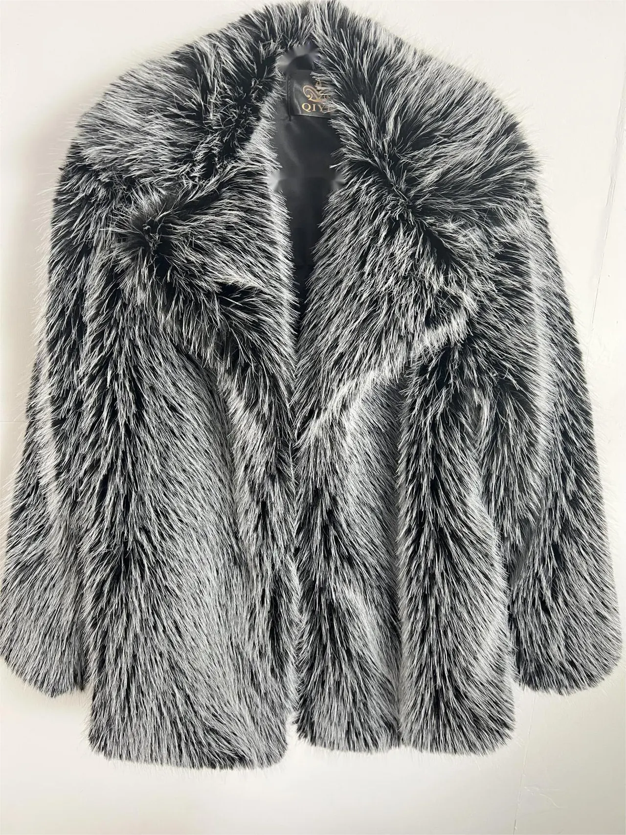 Fall Winter Fashion Mid-length Coat Set Warm Jacket - Silver Gray