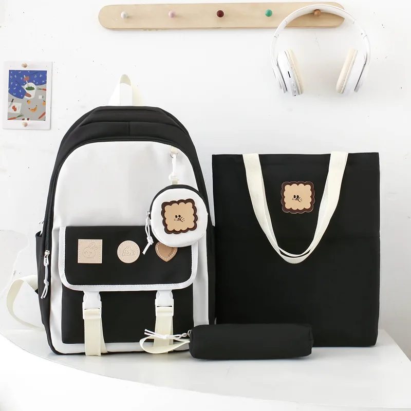 Girls' Large Capacity Student Schoolbag Black - Shop at LoveMi