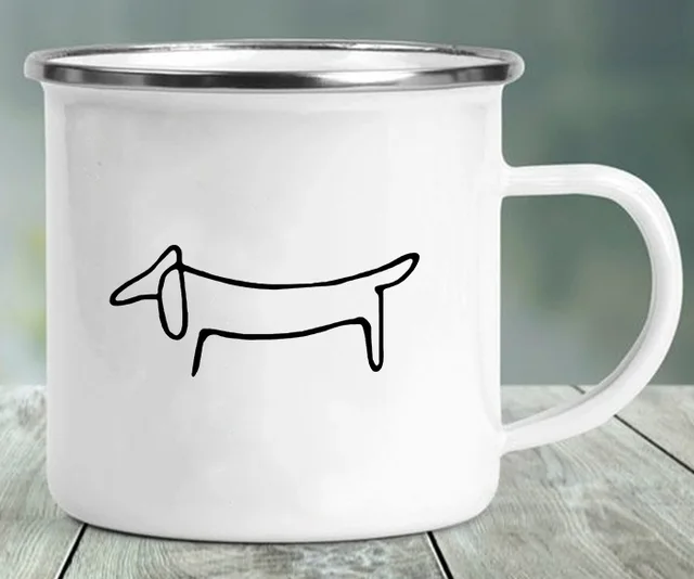 Dachshund Printing Enamelled Cup Mug C10 - Shop at LoveMi