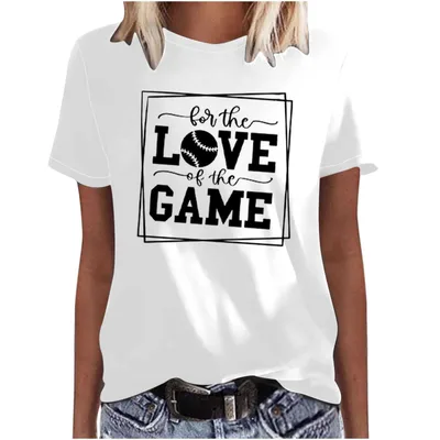 Mother's Day Baseball Women's Various Styles Loose fitting Pullover Round neck Short sleeved T shirt 47439 Xxxl - Shop at LoveMi