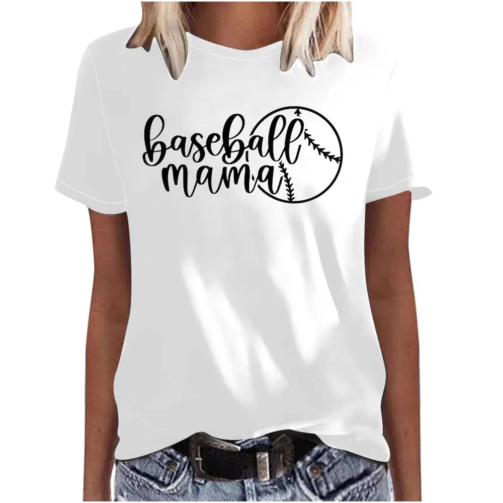 Mother's Day Baseball Women's Various Styles Loose fitting Pullover Round neck Short sleeved T shirt 47440 Xl - Shop at LoveMi