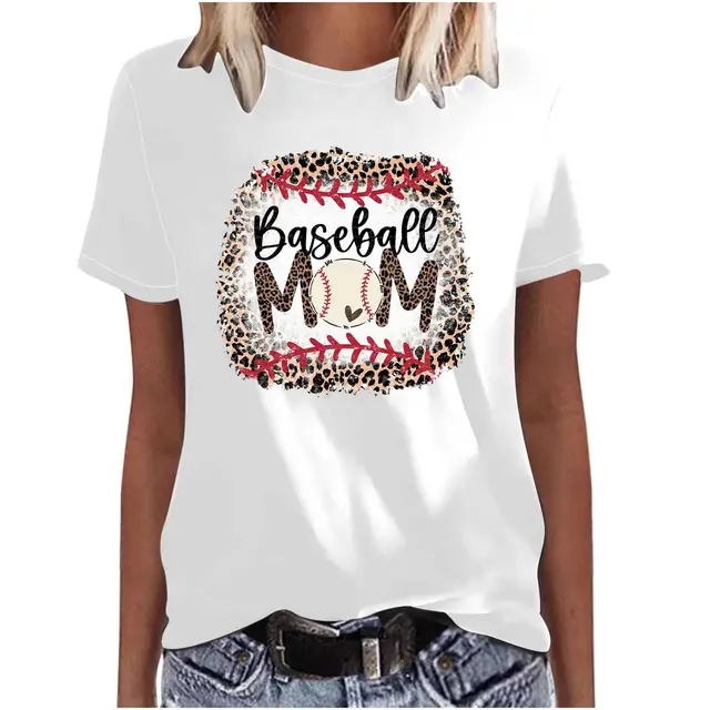 Mother's Day Baseball Women's Various Styles Loose fitting Pullover Round neck Short sleeved T shirt 47449 - Shop at LoveMi
