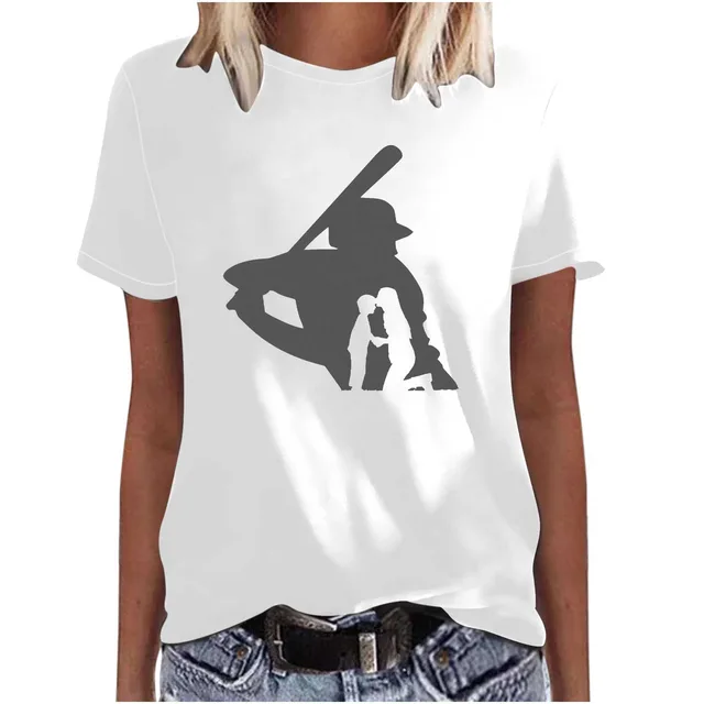 Mother's Day Baseball Women's Various Styles Loose fitting Pullover Round neck Short sleeved T shirt 47451 - Shop at LoveMi