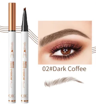 Four-fork Eyebrow Pencil Waterproof Sweat-proof Not Smudge - 2 Dark Coffee Color English - View 1