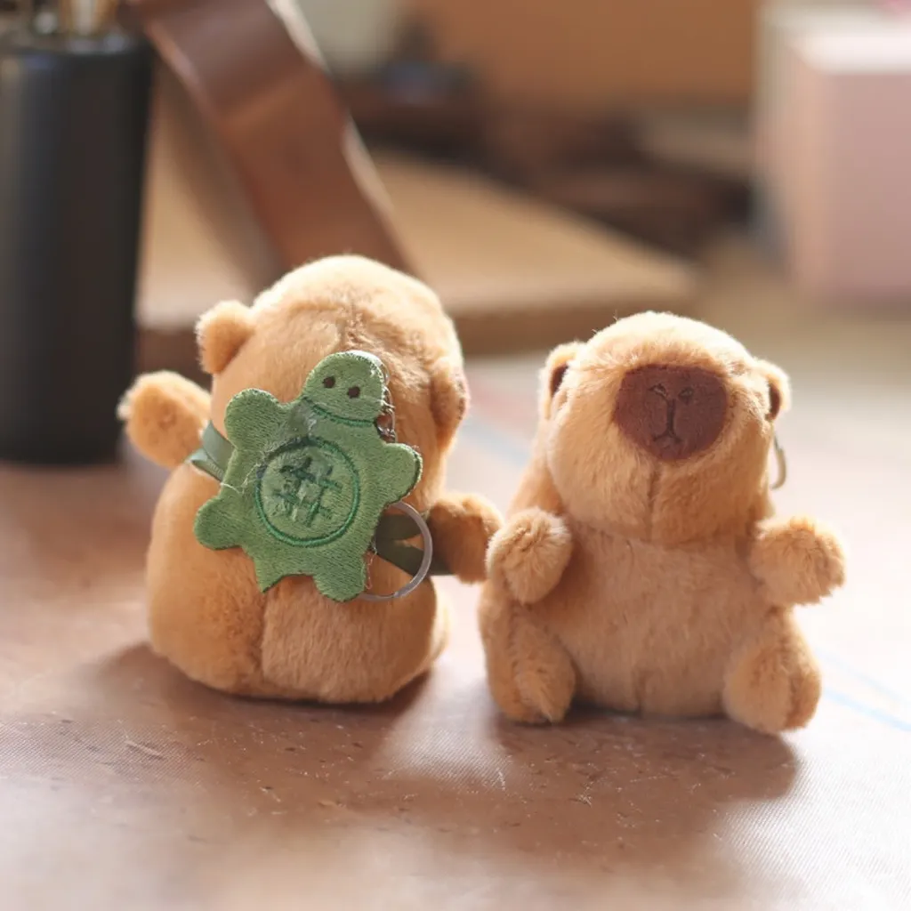 Cute Capabala Capybara Pendant Plush Toy - Light Turtle Bag