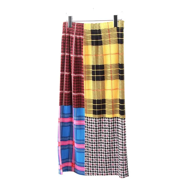 Autumn And Winter Thick Design Sense Niche Side Slit Mid length Hip Skirt Yellow Plaid - Shop at LoveMi