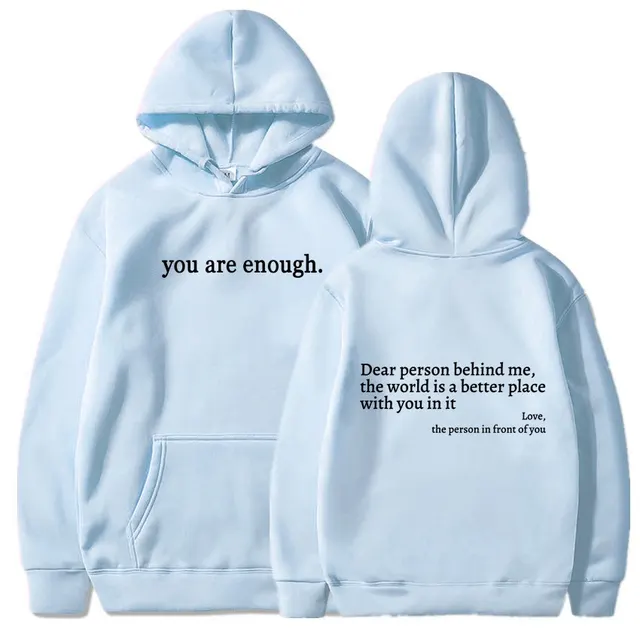 Women's Brushed Hoody Plain Letters Sky Blue With Black Letters - Shop at LoveMi