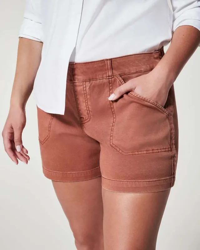Women's Casual Cotton And Linen A line Loose Shorts 4 Inch Orange - Shop at LoveMi