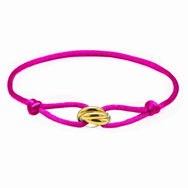 Hand woven Couple Stainless Steel DIY Carrying Strap Plum Red Rope Gold - Shop at LoveMi