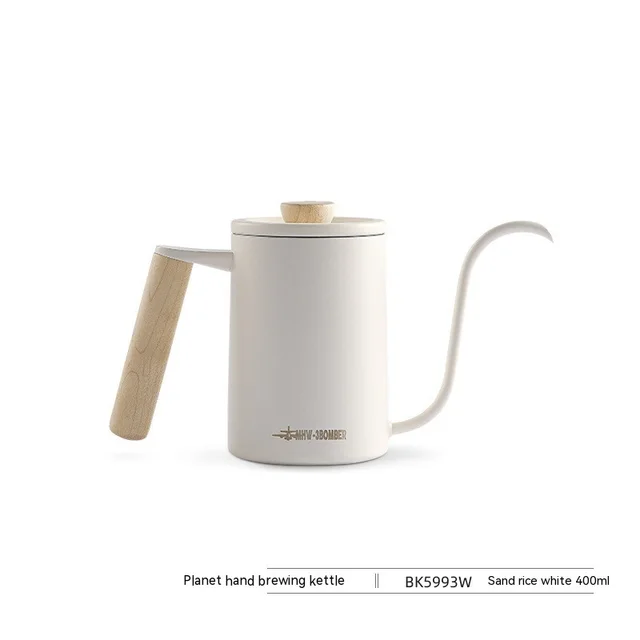 Bomber Hand Rushed Planet Hand Made Coffee Maker Solid Wood Handle Sand Rice White 400Ml - Shop at LoveMi