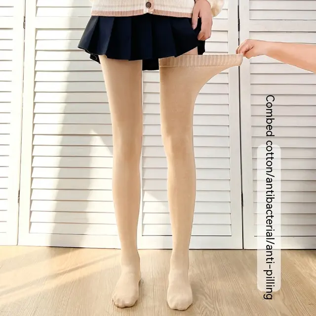 Lengthened Overknee Plus sized Silicone Non slip High top Cotton Socks Skin Color - Shop at LoveMi