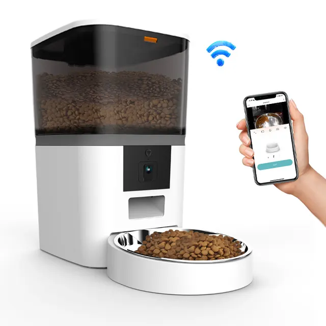 Video Camera With Adjustable Performance Pet Feeder White 6L - Shop at LoveMi