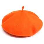 Artistic Wool Candy Color Painter Cap Fashionable Warm Hat - Orange