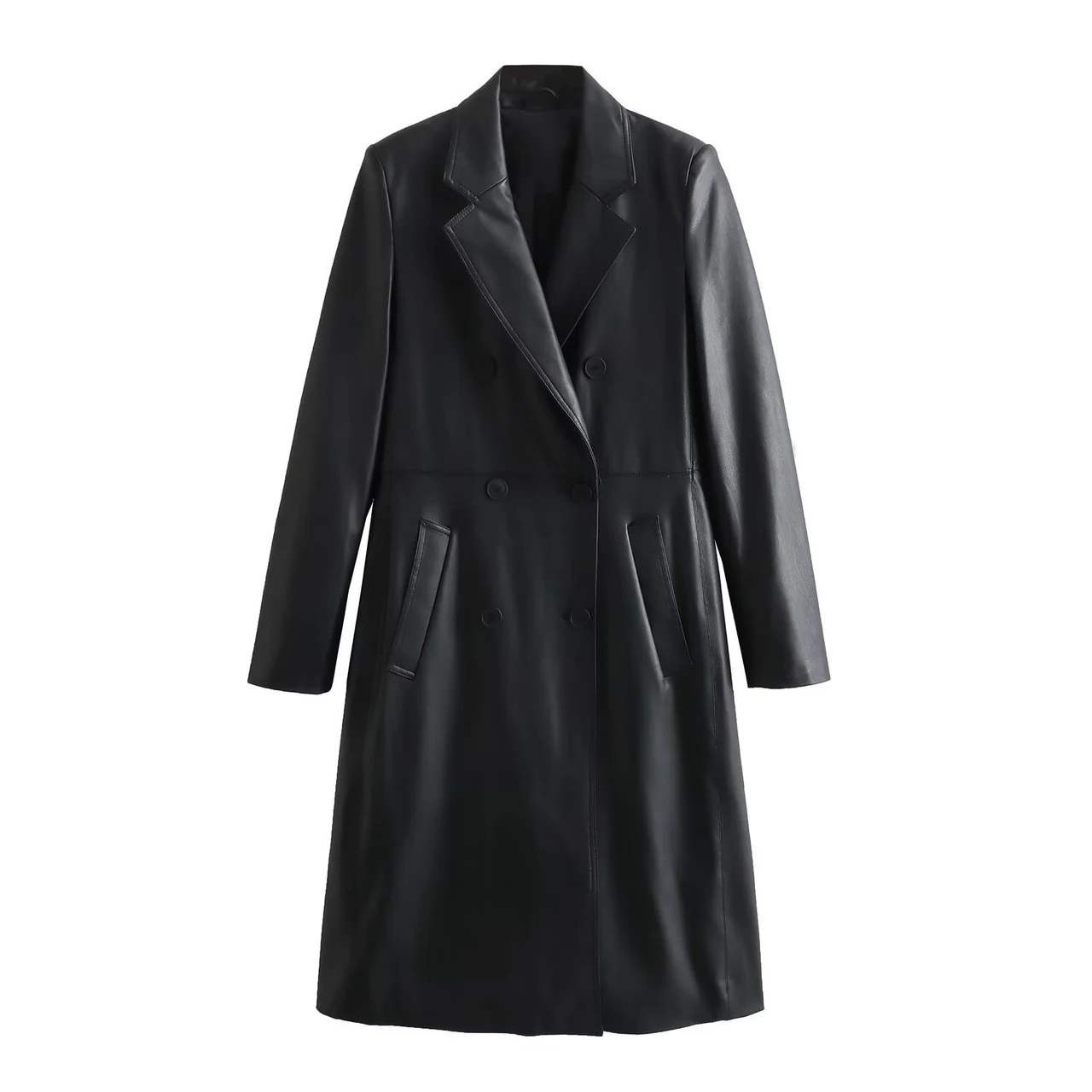 Women's Street Fashion Coat Black - Black