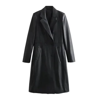 Women's Street Fashion Coat Black - Black