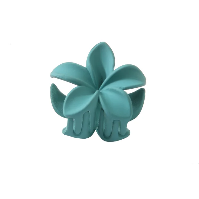 Candy Color Feather Red Solid Color Plastic Flowers Barrettes Peacock Blue 4Cm - Shop at LoveMi
