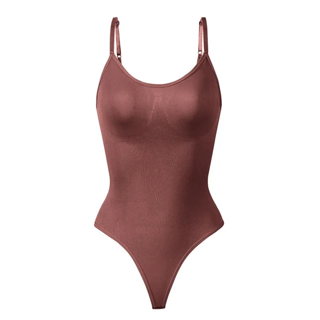 One piece Sexy Sling Slim Waist Backless Top Brown - Shop at LoveMi