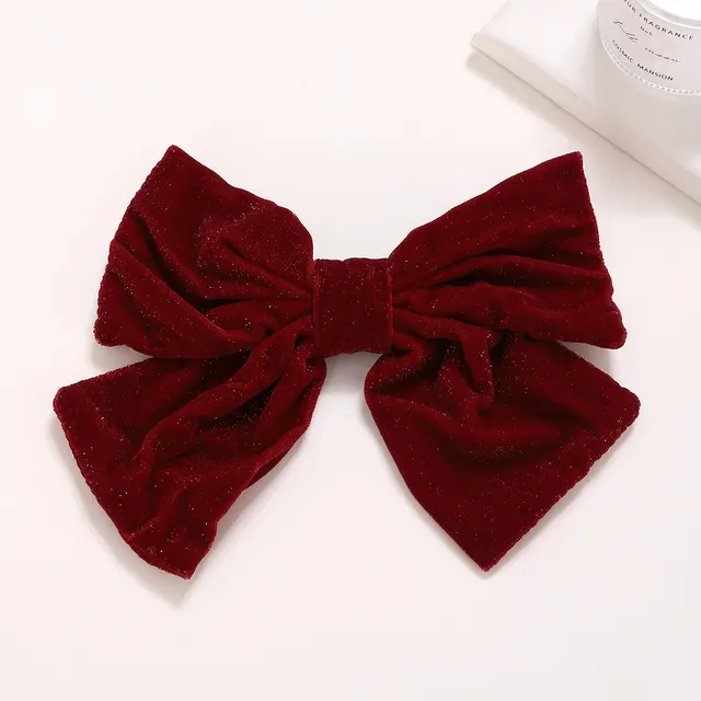 Red Flannel Big Bow Spring Clip Barrettes Red - Shop at LoveMi
