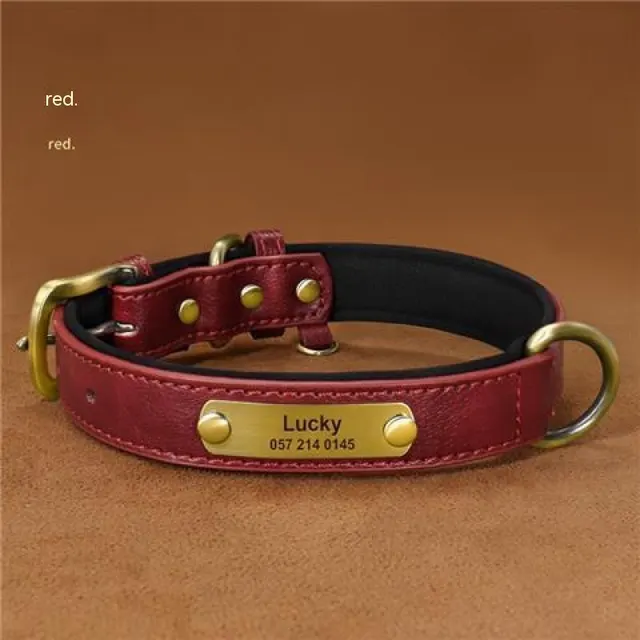 Dog Collar Engraved With Lettering To Prevent Loss Of Neck Collar Red - Shop at LoveMi