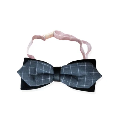 Dog Cute Fashion Bow Tie Handmade Bow Collar Gray Plaid - Shop at LoveMi