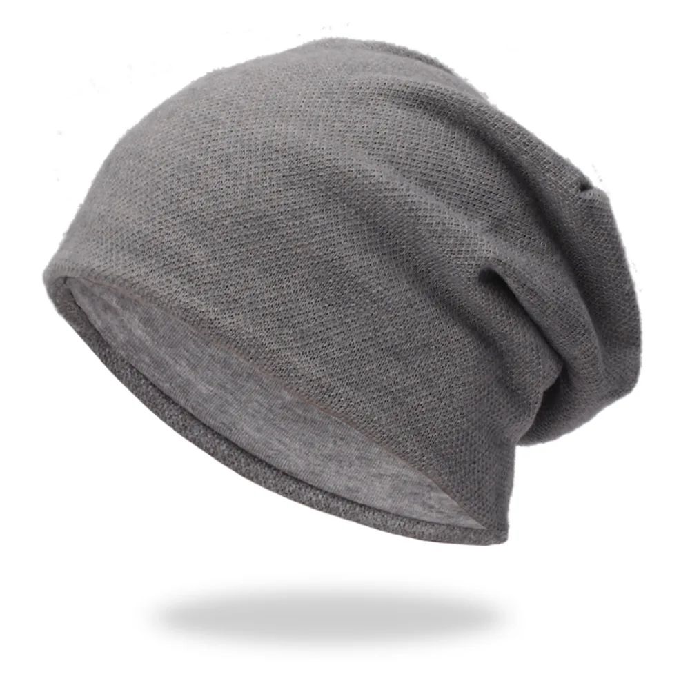 Three-color Women's Outdoor Knitted Hat - Gray