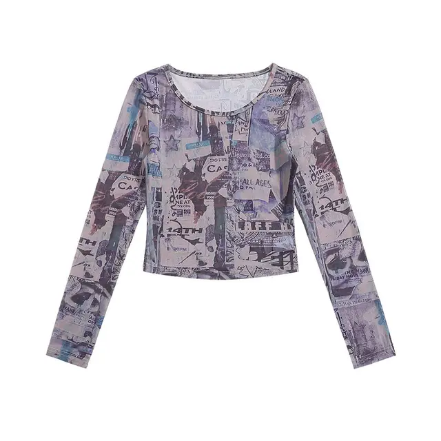 High Street Y2g Slim Fit Style Slimming Long sleeved T shirt 8072 - Shop at LoveMi