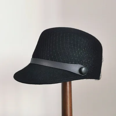 Women's Fashion Casual Mesh Decorative Peaked Hat Black - Shop at LoveMi