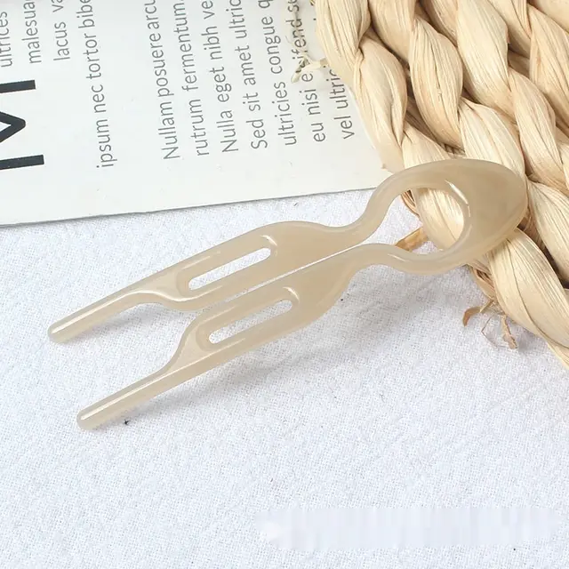 European And American Style Large U shaped Women's Simple Joker Hairclip Apricot - Shop at LoveMi
