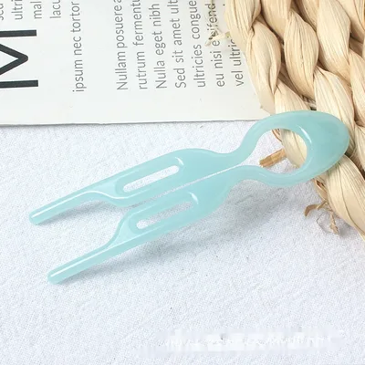 European And American Style Large U shaped Women's Simple Joker Hairclip Light Blue - Shop at LoveMi
