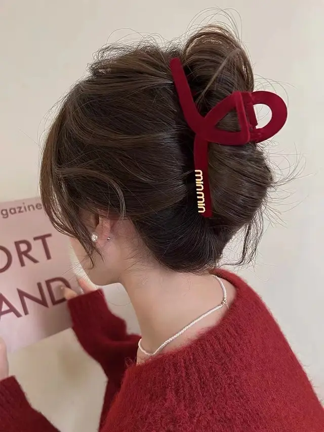 New Grip Large High Sense Barrettes 16 Red Velvet Min Grip - Shop at LoveMi