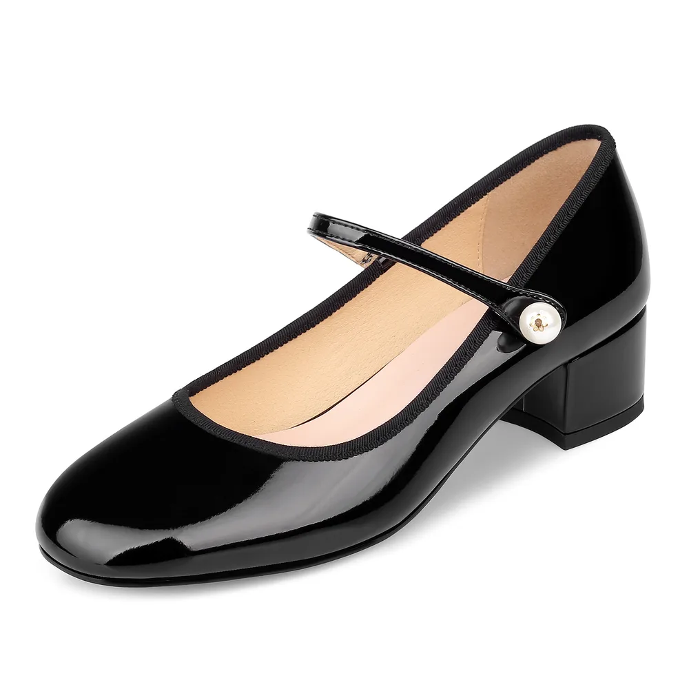 Princess Kitten Heels Round Head Women's Chunky Heel Black - Shop at LoveMi