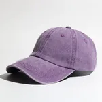 Washed Cotton Curved Brim Outdoor Sports Ladies Summer Sun Hat - Purple