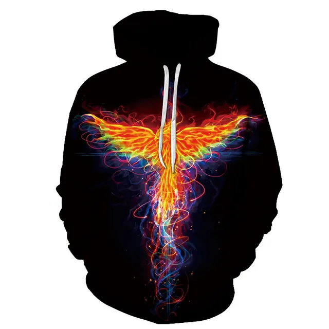 Flame Phoenix Series Hoodie Loose And Versatile Top Wy411 - Shop at LoveMi