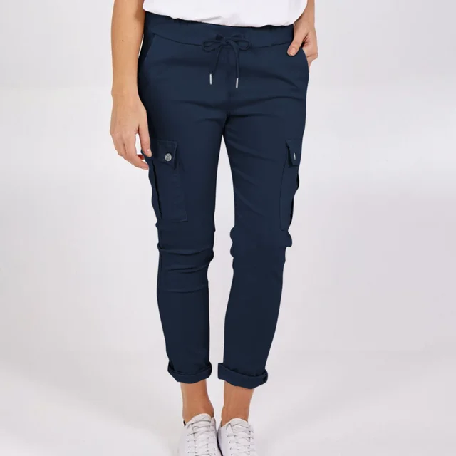 Ladies New Overalls Casual Pants Navy Blue - Shop at LoveMi