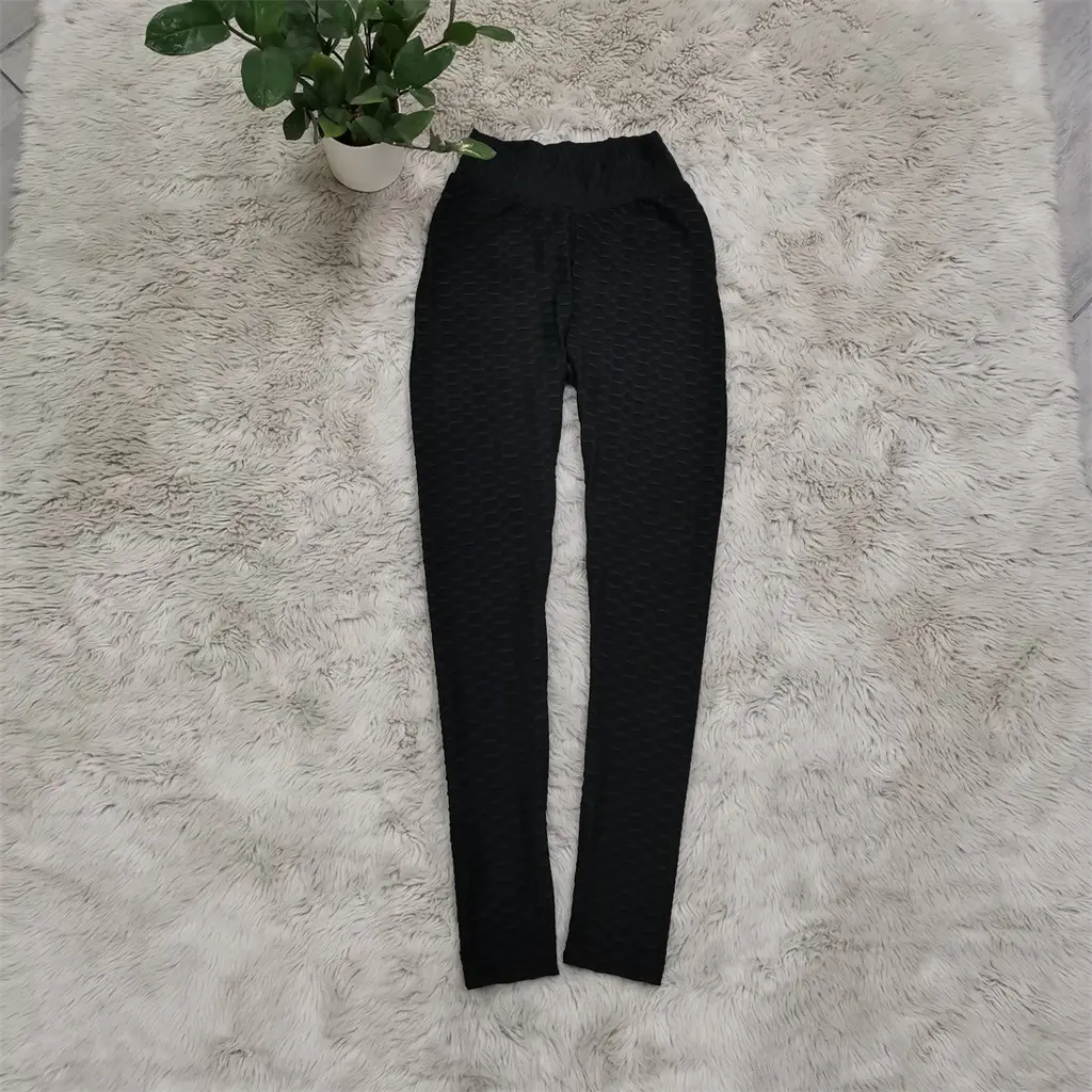 High Elastic Solid Color Personalized Mesh Casual Pants - Black