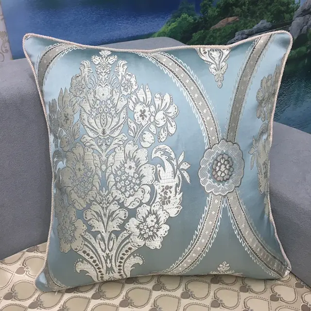 European Style Living Room Sofa Pillow Cover Light Blue - Shop at LoveMi