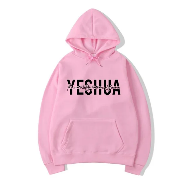 Yeshua Hoodie Christian Hooded Sweatshirt Religious Pink - Shop at LoveMi