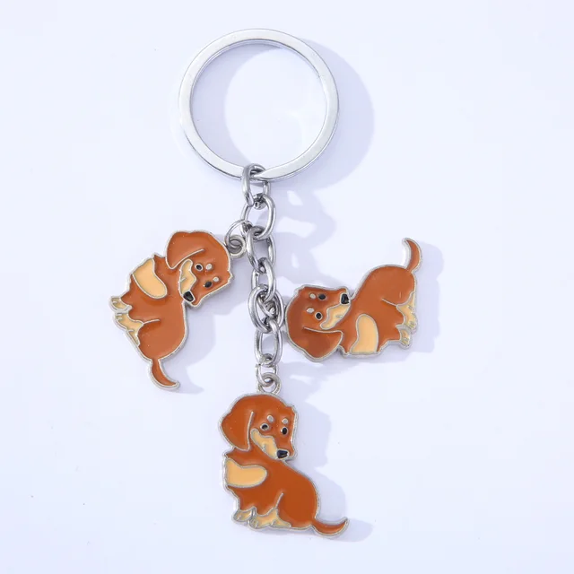 American Style Pet Dog Wax Metal Keychains Brown String - Shop at LoveMi