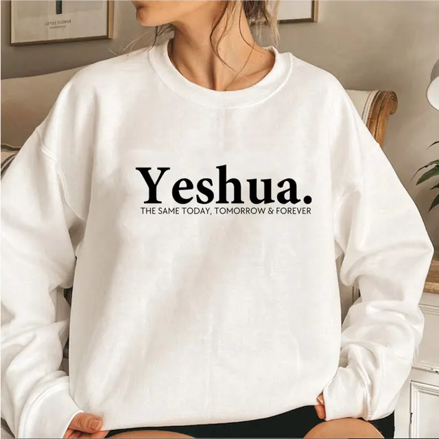 Vintage Yeshua Christian Sweatshirt Christian Apparel Faith White - Shop at LoveMi