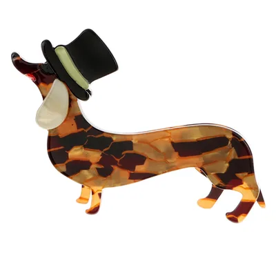 Fashion Acrylic Acetate Dachshund Dog Brooch Picture Color - Shop at LoveMi