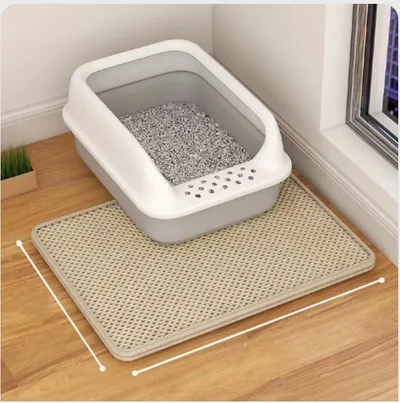 Cat Litter Mat Double Layer Filter Anti bring Out Beige - Shop at LoveMi