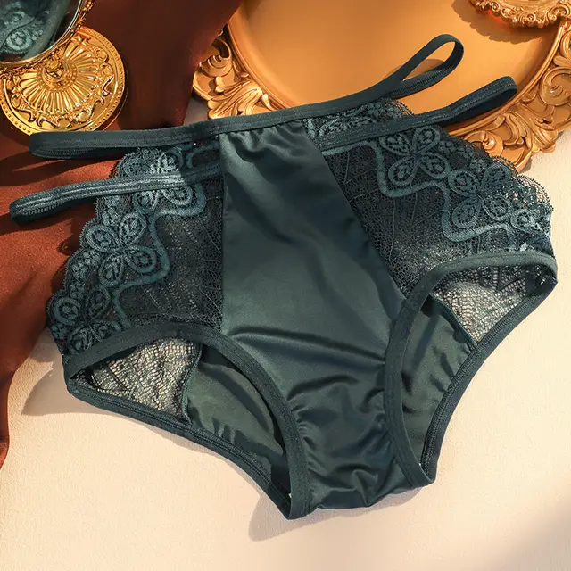 Women's Fashion Lace High Waist Seamless Classic Shorts Dark Green - Shop at LoveMi