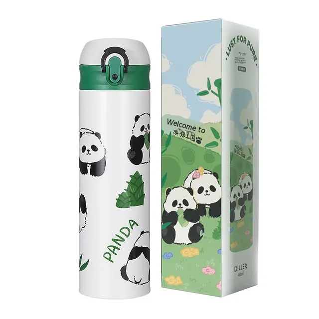 Cartoon Panda Insulated Mug Stainless Steel Water Cup Gift Panda Souvenir Carry on Cup Style9133 - Shop at LoveMi