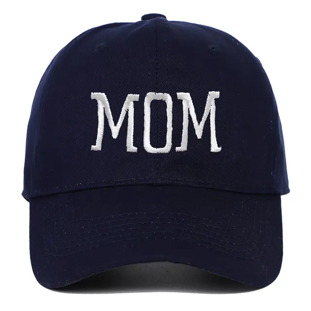 Cotton Soft Top Embroidered Baseball Hat Navy Blue Mom - Shop at LoveMi