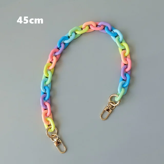 Fashion Candy Color Mobile Phone Charm Colorful Mixed Resin Chain Acrylic Chain Shoulder Crossbody 45Cm - Shop at LoveMi