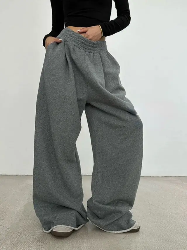 Women's Retro Loose Slimming And All matching Sports Pants Dark Gray - Shop at LoveMi