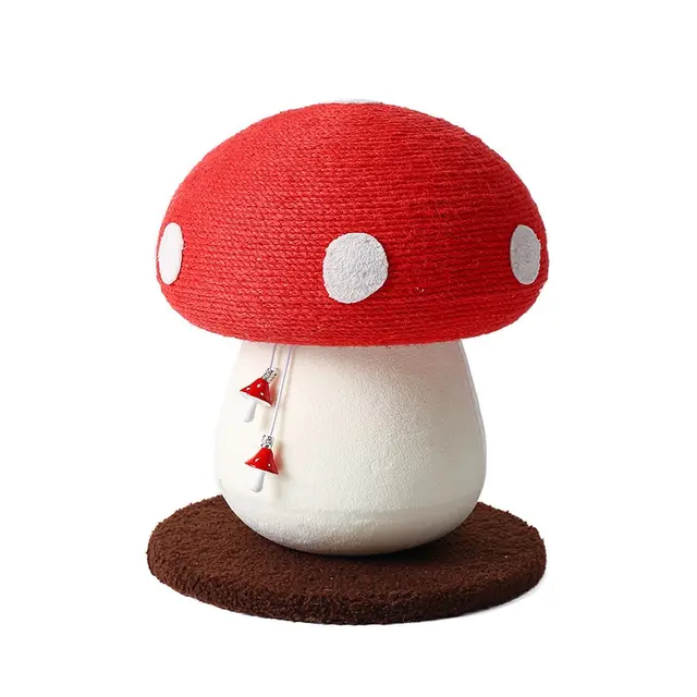 Cat Scratch Board Mushroom shaped Sisal Vertical Wear resistant Red - Shop at LoveMi