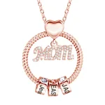 Engraved Diamond 12 Birthday Stone Necklace For Women - Rose Gold
